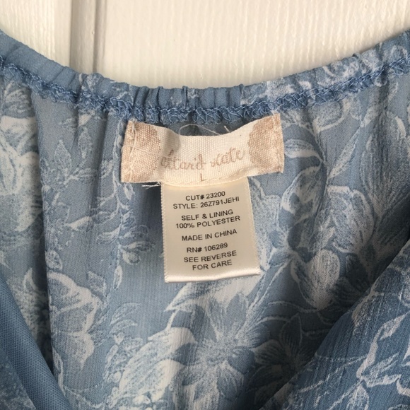 NWOT Altar'd State Dusty Blue Floral Dress with Tiered Skirt - Picture 5 of 8